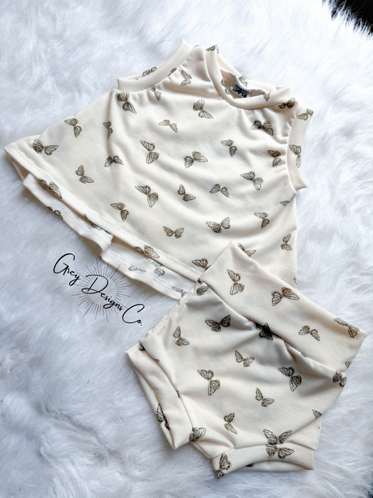 Ruby top + Bummie set 9-12