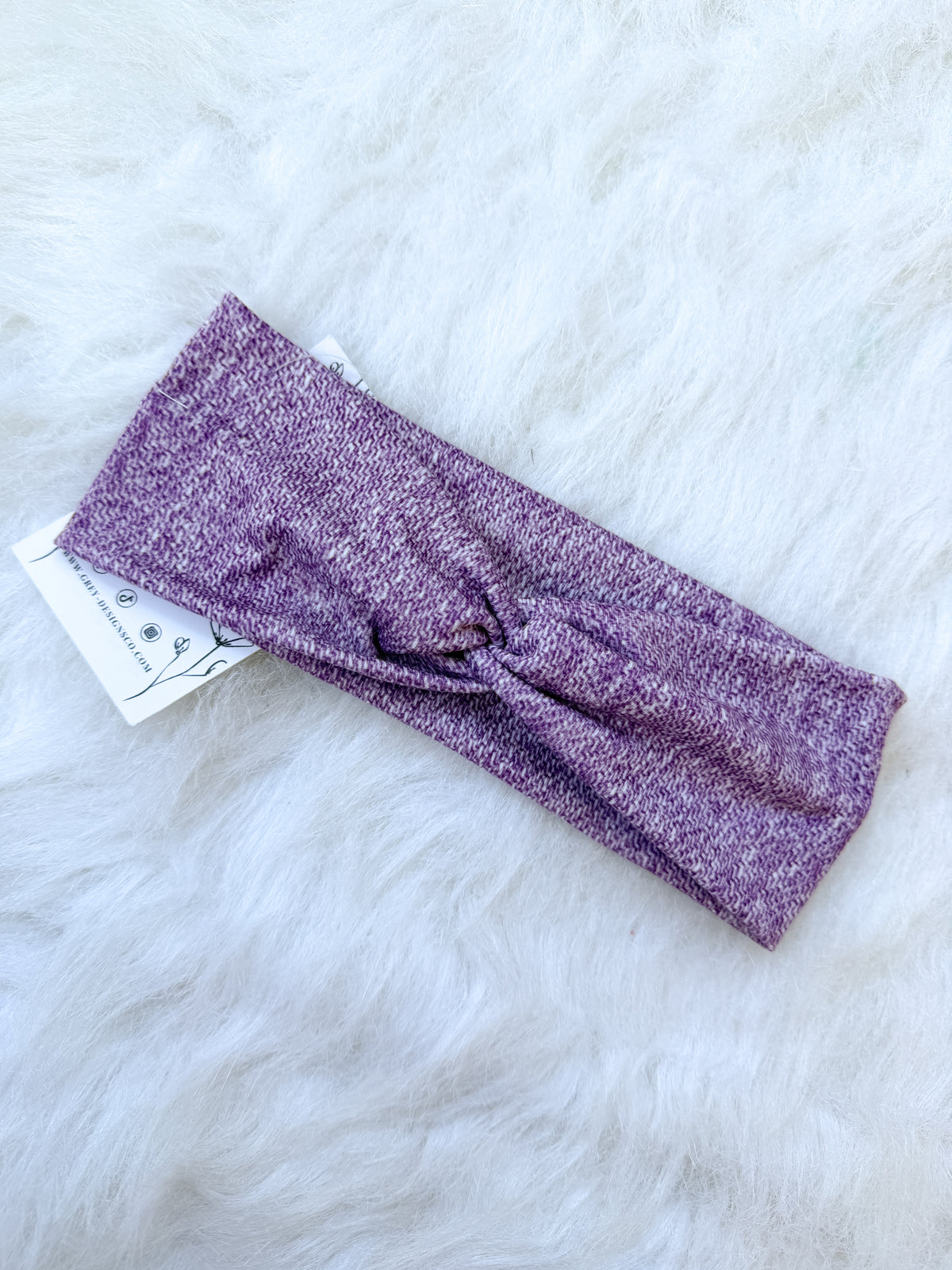 Purple denim headband