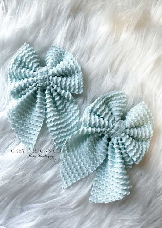 Ice blue bows