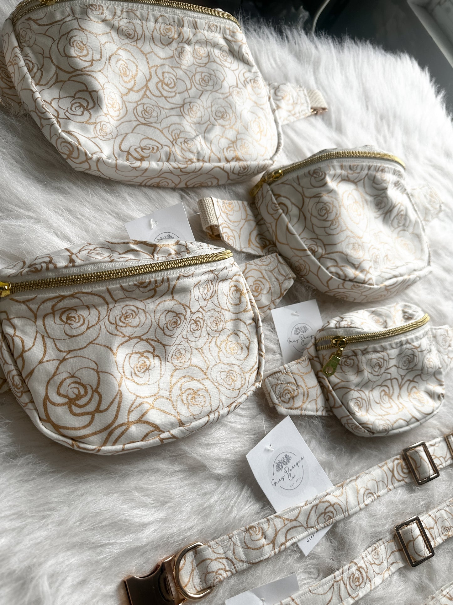 Gold rose bum bag