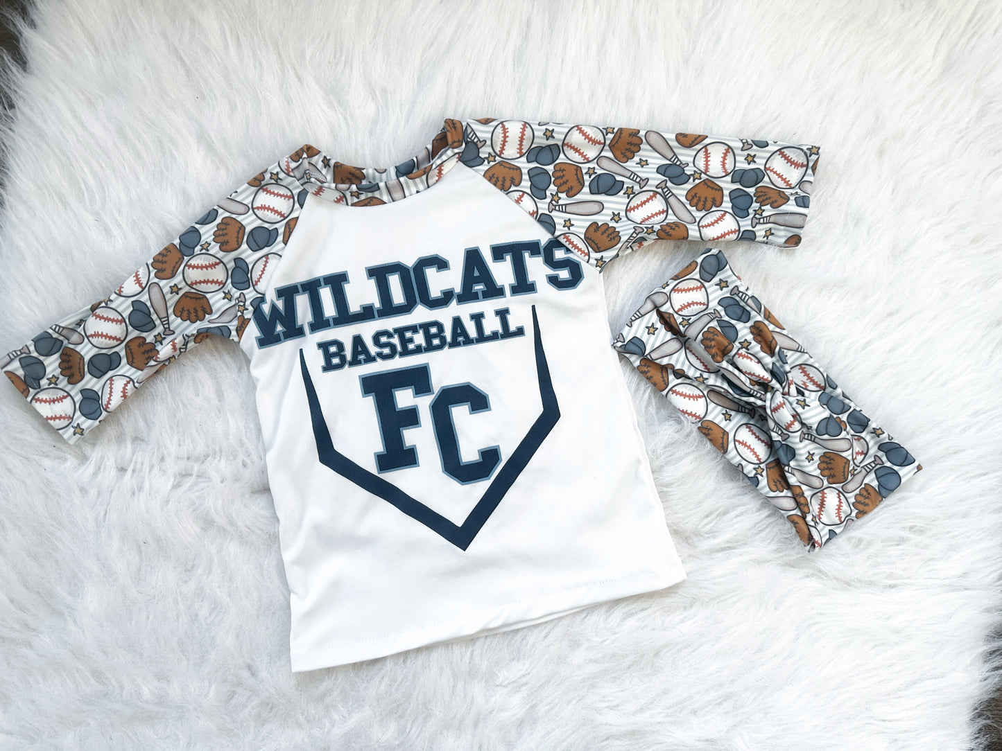 FC upcycle tee 2T + matching adult headband