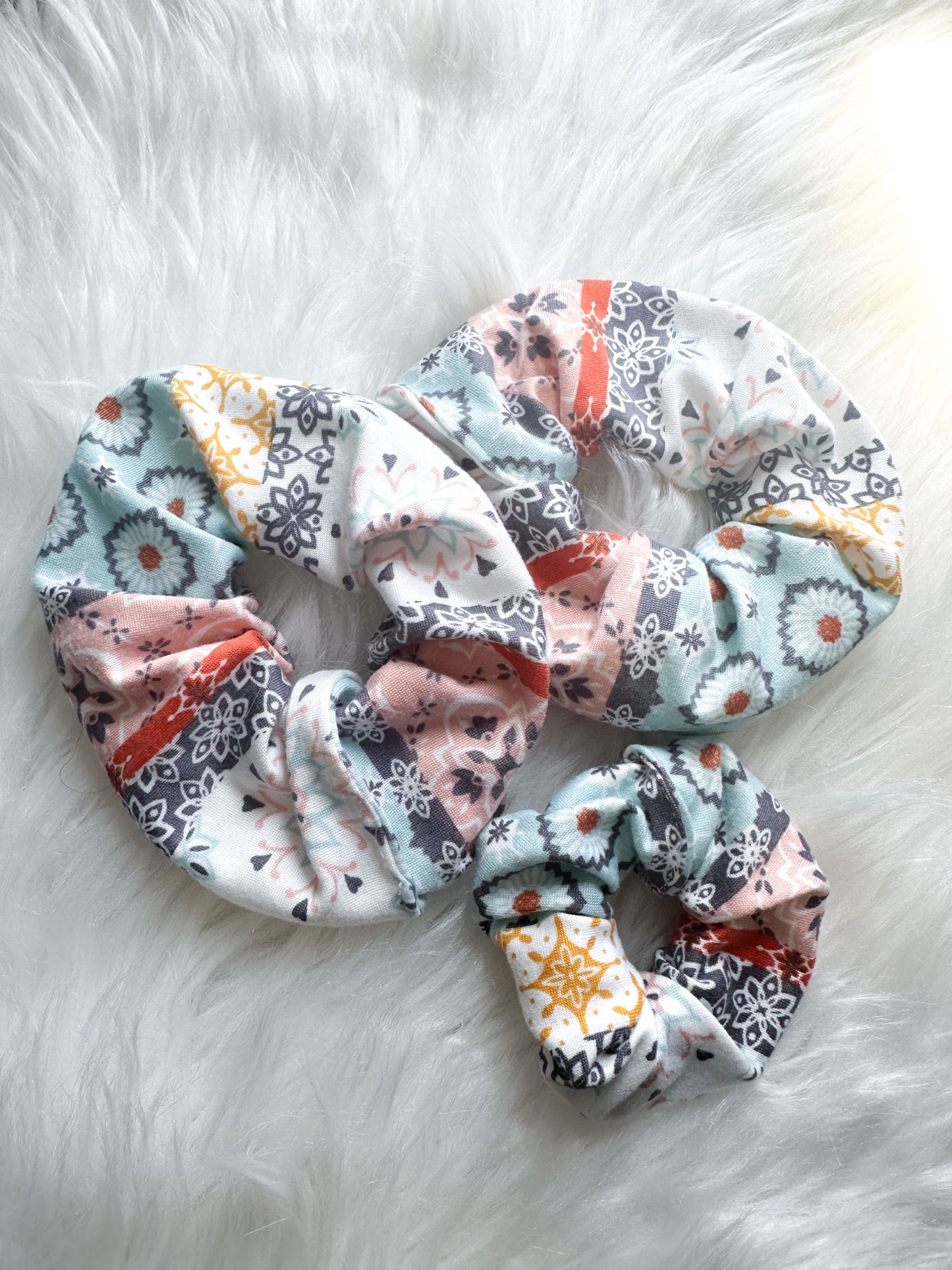 Boho stripe scrunchies