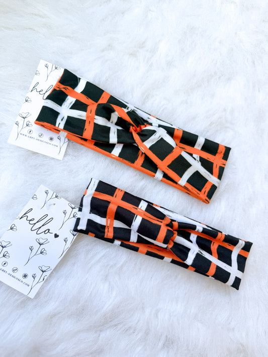 Bengals plaid headbands