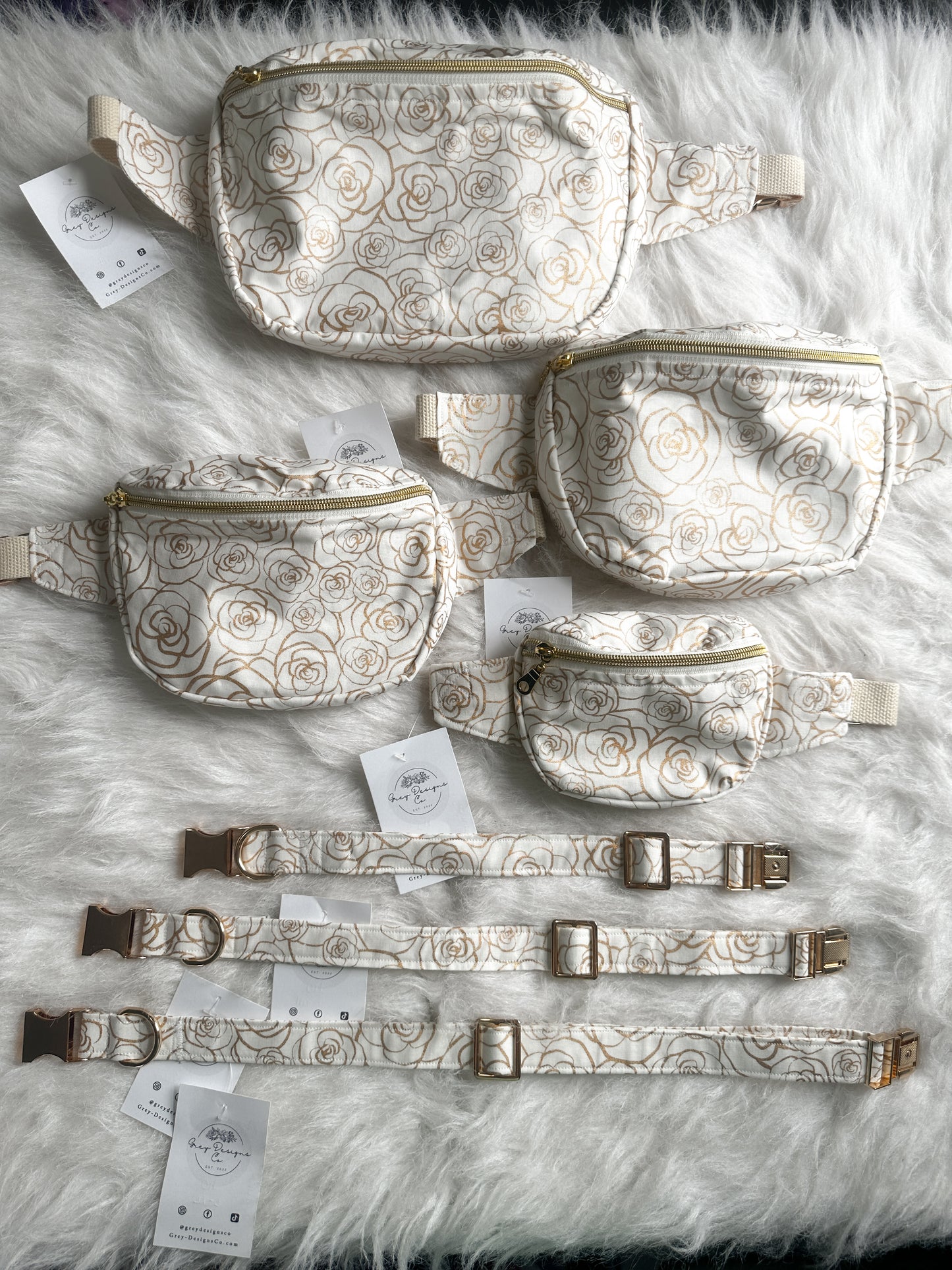 Gold rose bum bag