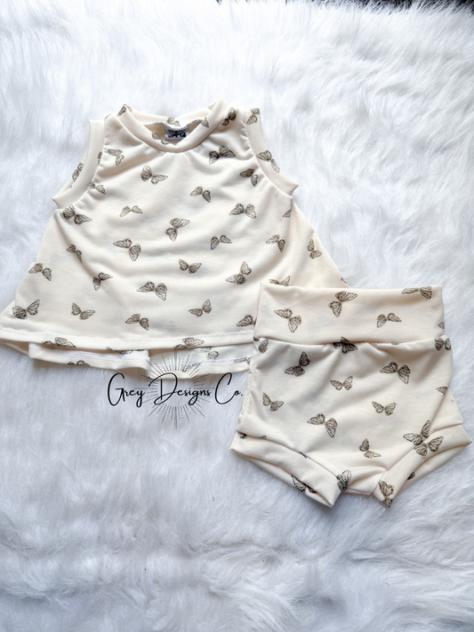 Ruby top + Bummie set 9-12