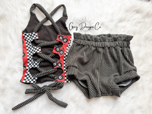Lenny top + paperbag waist shorties 2T