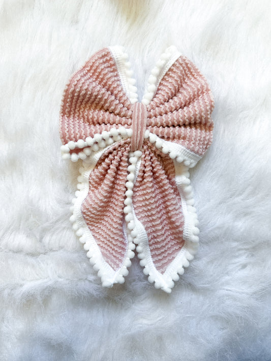 Pale peach bow