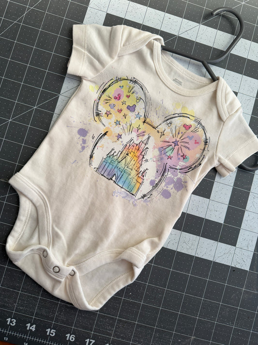 Onsie w/mystery bottoms 3-6