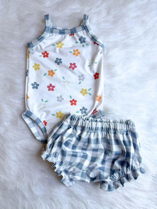 Cami bodysuit + ruffle shortie 6-9