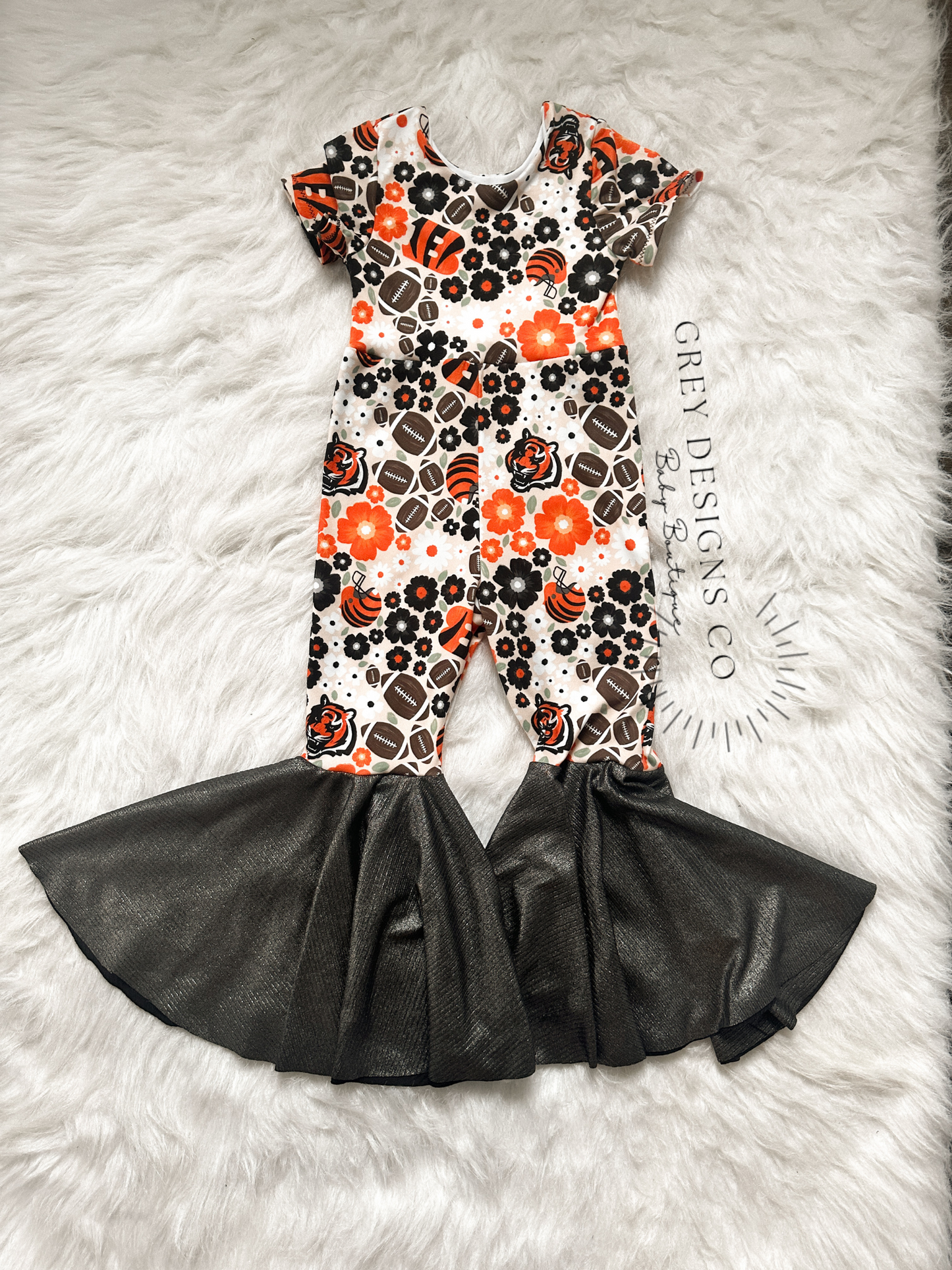 Bengals bell romper 2T