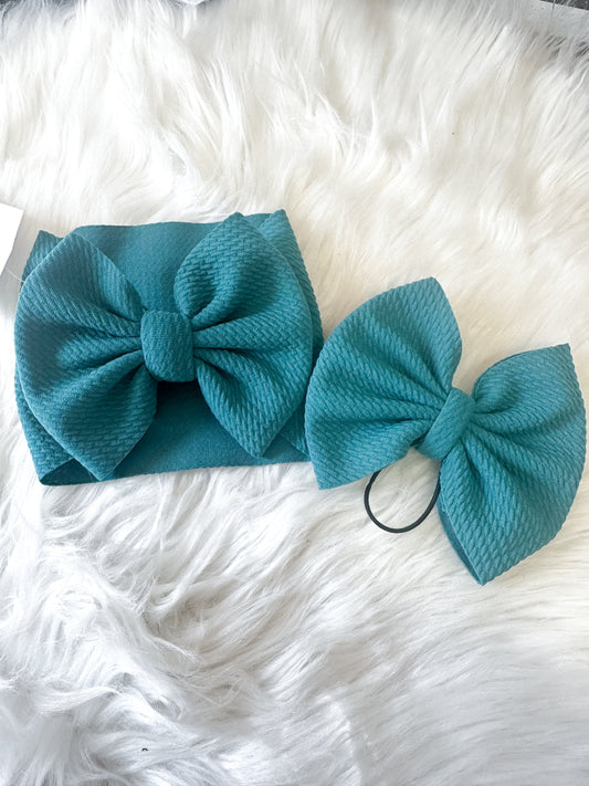 Teal bows