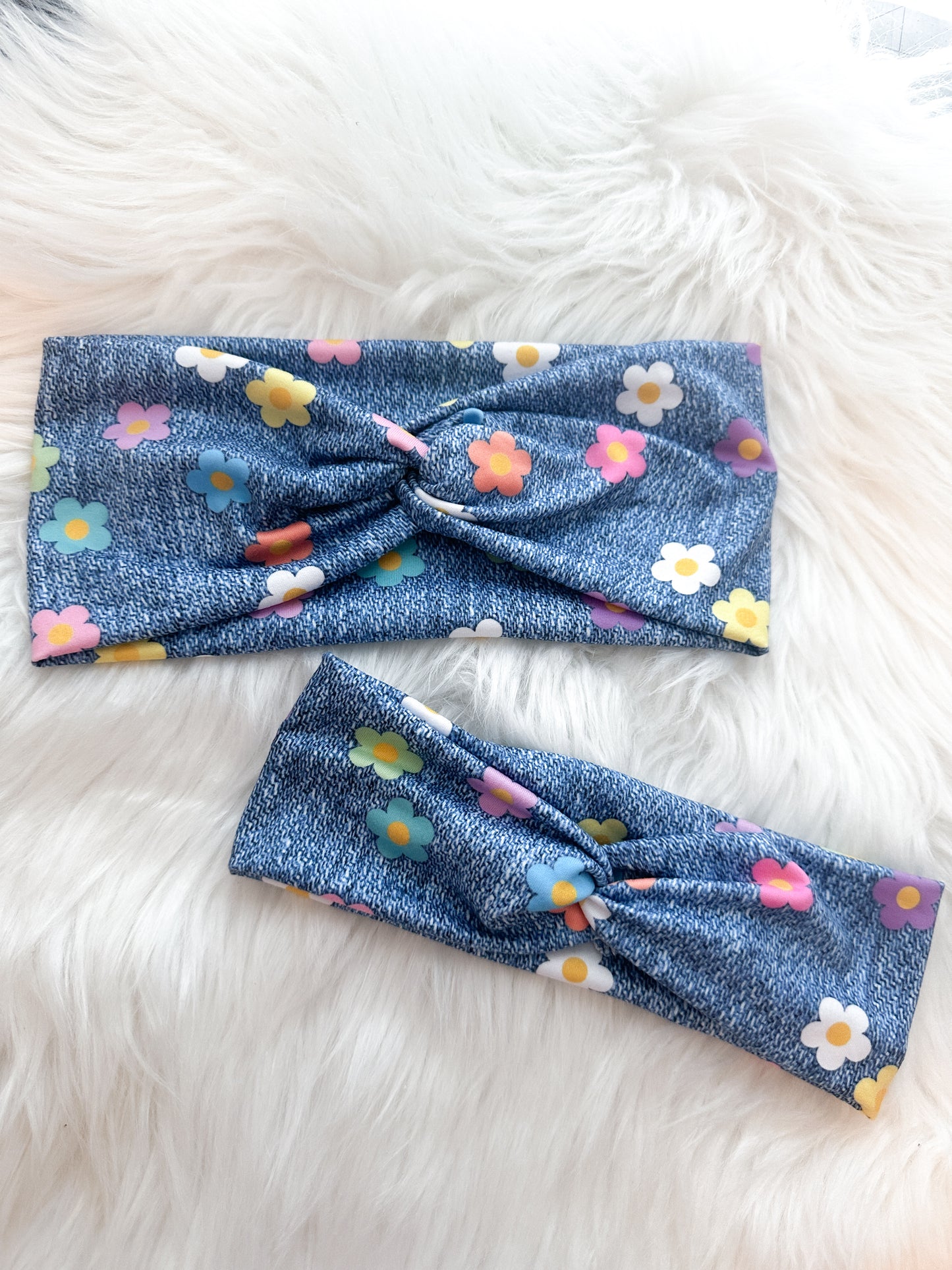 Colorful daisy denim